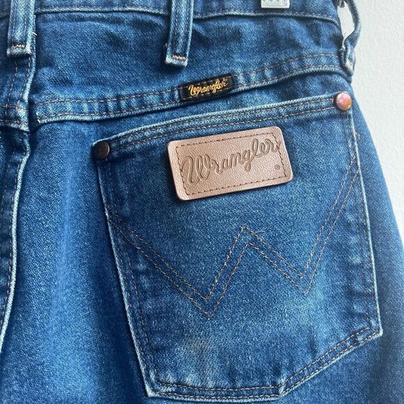 Wrangler Men's Straight Leg Dark Wash Cotton Denim Jeans In Blue Size 32x30 - Picture 6 of 9